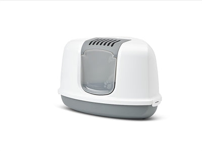Savic Corner Cat Litter Box Nestor Grey / White