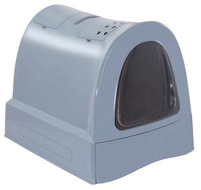 Imac Zuma Cat Litter Box with Sliding Drawer, Blue