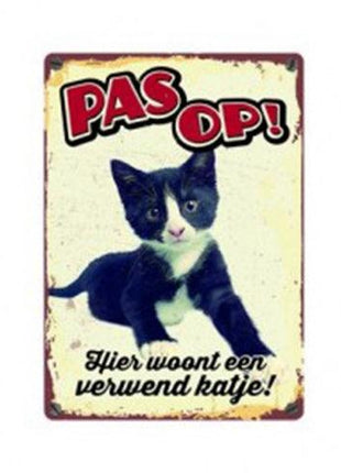 Plenty Gifts Waakbord Blik Verwend Katje