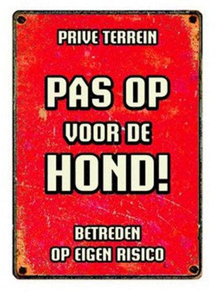 Plenty Gifts Waakbord Blik Pas Op Voor De Hond