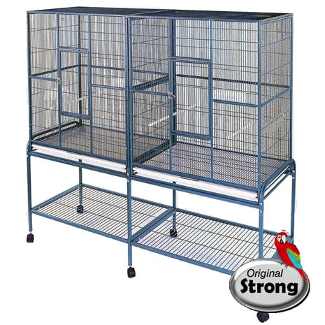STRONG Vogelkooi Alana, met tussenwand, zilvergrijs