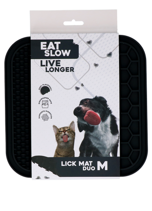 Eat Slow Live Longer Lick Mat Duo M Grijs