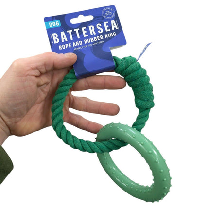 Battersea Ring Rubber / Touw Groen - Goedkoop hondenspeelgoed