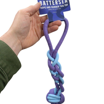 Battersea Touw / Rubber Tug Blauw – Duurzaam trek- en kauwspeeltje