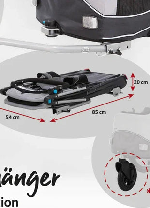 Trixie Hondenfietskar Opvouwbaar Grijs – Comfortabel en veilig fietsen met je hond - 3 maten