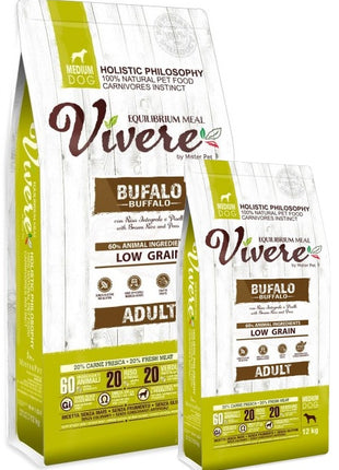 Vivere Dog Medium Adult Buffalo Karma Monobiałkowa z Bawołem 12+3kg